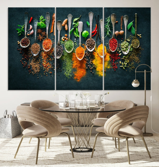 Add a Touch of Flavor to Your Kitchen with Our Large Spice Wall Art Canvas PrintA Decorative & Inspiring Decor Piece