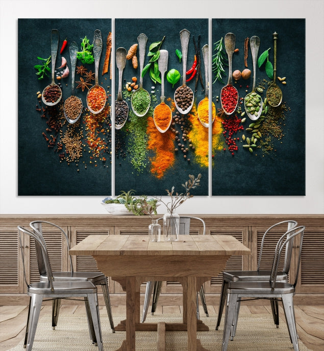 Add a Touch of Flavor to Your Kitchen with Our Large Spice Wall Art Canvas PrintA Decorative & Inspiring Decor Piece