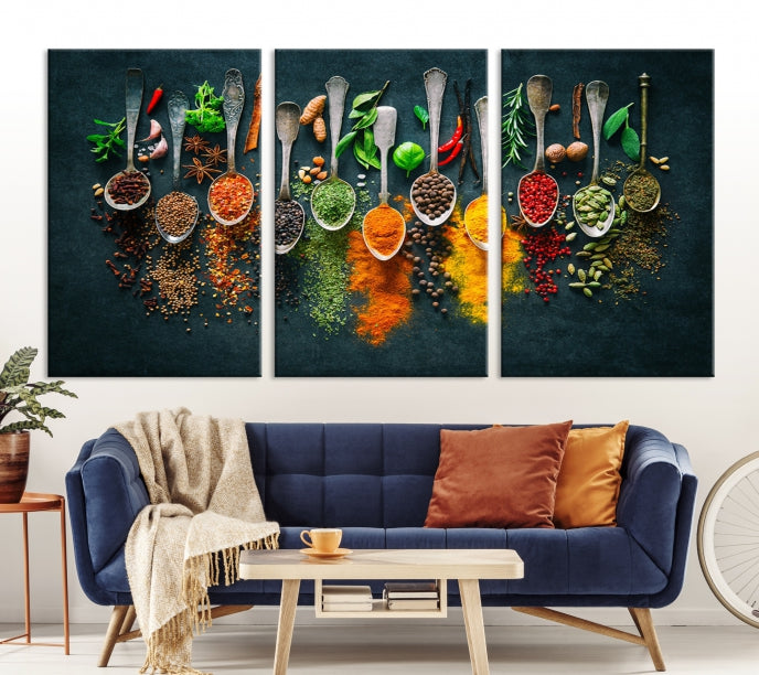 Add a Touch of Flavor to Your Kitchen with Our Large Spice Wall Art Canvas PrintA Decorative & Inspiring Decor Piece