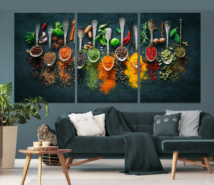 Add a Touch of Flavor to Your Kitchen with Our Large Spice Wall Art Canvas PrintA Decorative & Inspiring Decor Piece