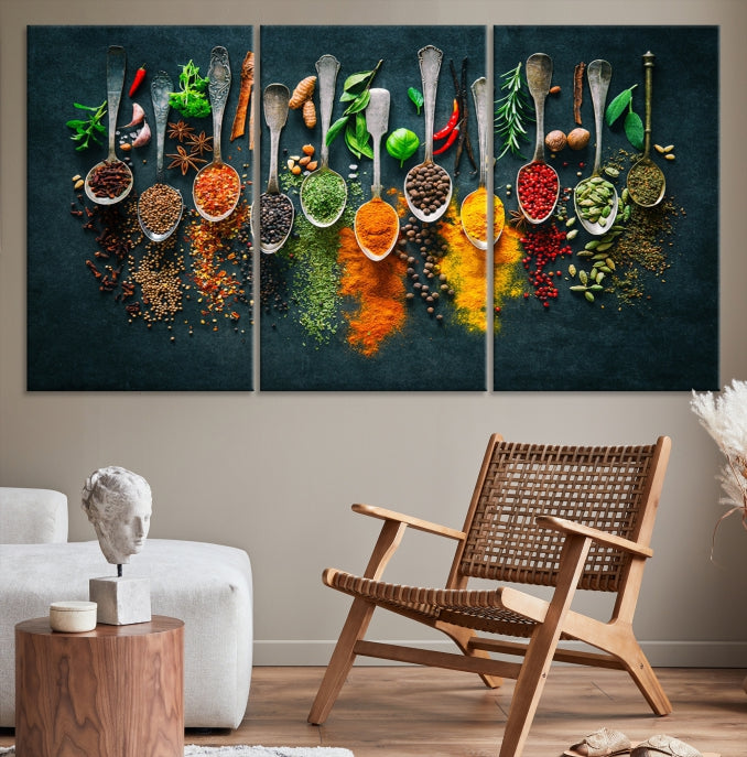 Add a Touch of Flavor to Your Kitchen with Our Large Spice Wall Art Canvas PrintA Decorative & Inspiring Decor Piece