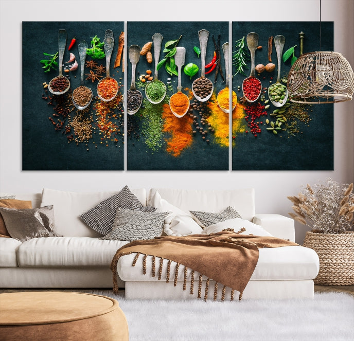 Add a Touch of Flavor to Your Kitchen with Our Large Spice Wall Art Canvas PrintA Decorative & Inspiring Decor Piece