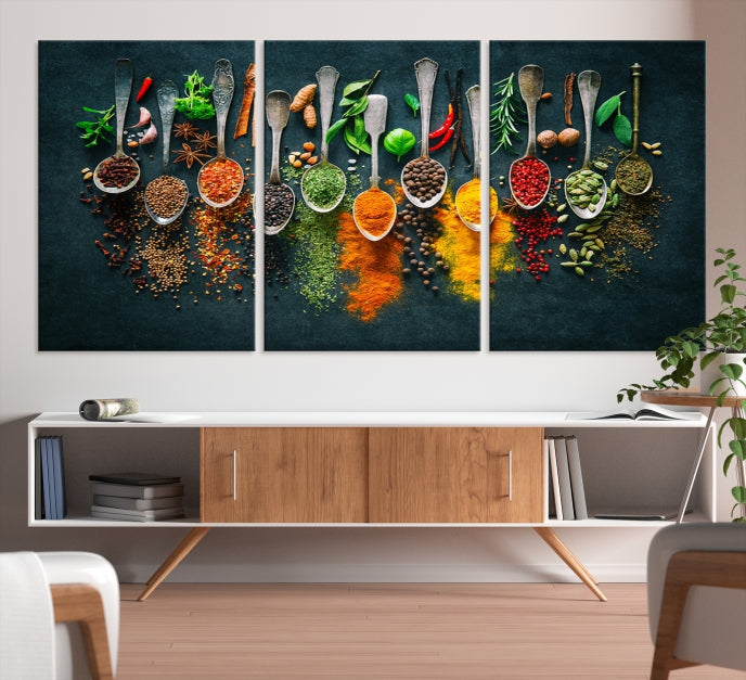 Add a Touch of Flavor to Your Kitchen with Our Large Spice Wall Art Canvas PrintA Decorative & Inspiring Decor Piece