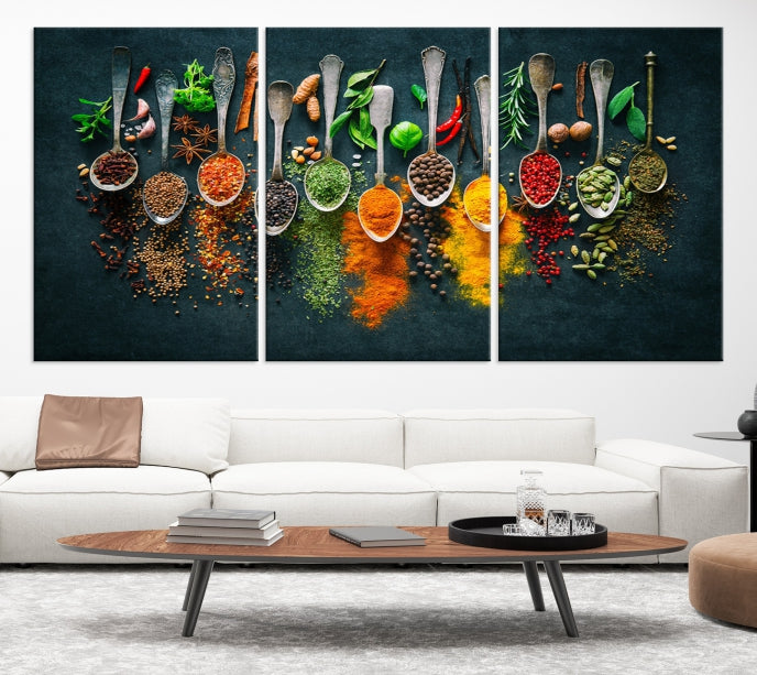 Add a Touch of Flavor to Your Kitchen with Our Large Spice Wall Art Canvas PrintA Decorative & Inspiring Decor Piece