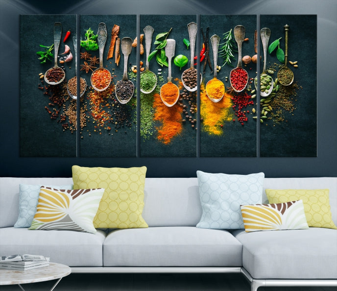 Add a Touch of Flavor to Your Kitchen with Our Large Spice Wall Art Canvas PrintA Decorative & Inspiring Decor Piece