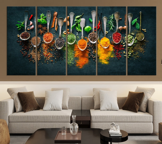 Add a Touch of Flavor to Your Kitchen with Our Large Spice Wall Art Canvas PrintA Decorative & Inspiring Decor Piece