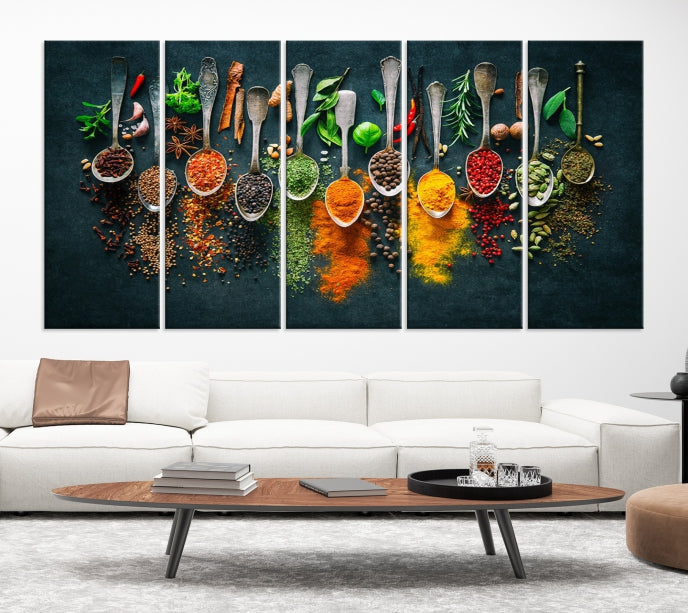 Add a Touch of Flavor to Your Kitchen with Our Large Spice Wall Art Canvas PrintA Decorative & Inspiring Decor Piece