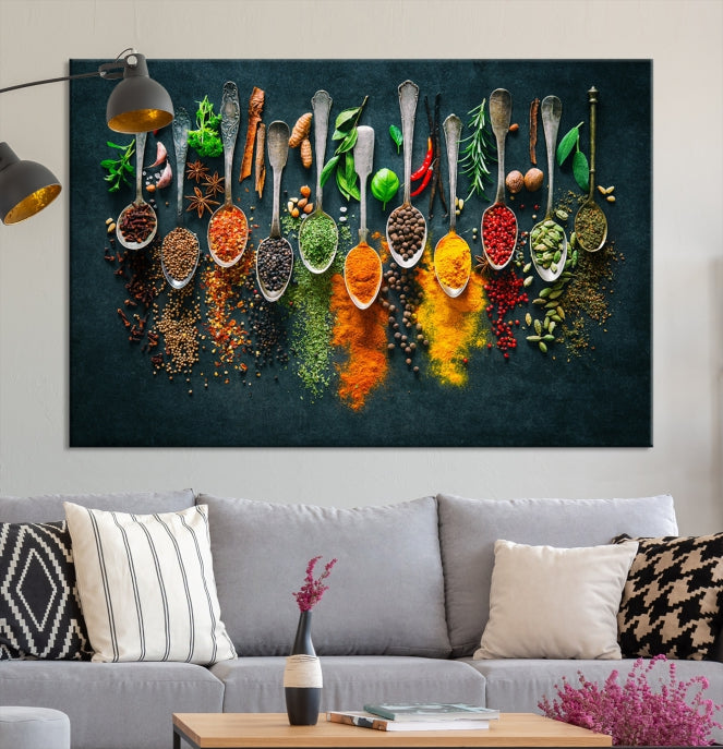 Add a Touch of Flavor to Your Kitchen with Our Large Spice Wall Art Canvas PrintA Decorative & Inspiring Decor Piece