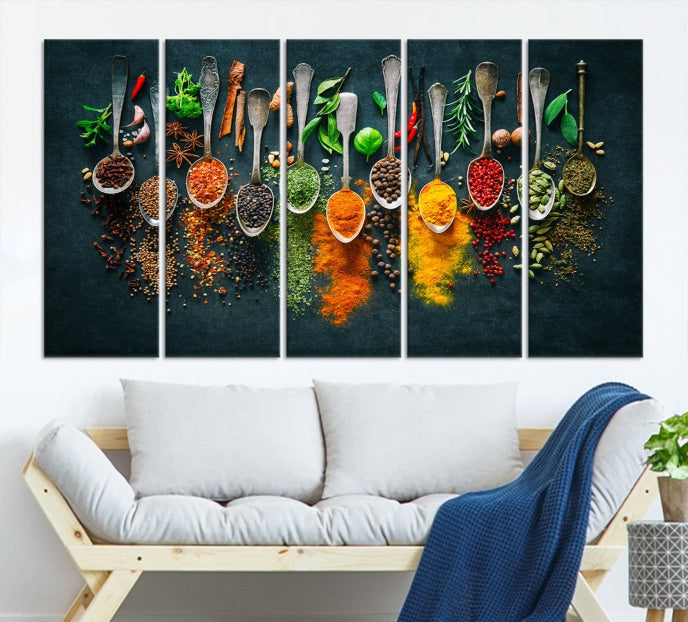 Add a Touch of Flavor to Your Kitchen with Our Large Spice Wall Art Canvas PrintA Decorative & Inspiring Decor Piece