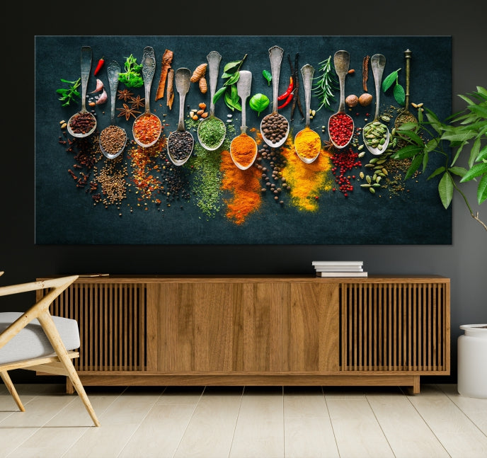 Add a Touch of Flavor to Your Kitchen with Our Large Spice Wall Art Canvas PrintA Decorative & Inspiring Decor Piece