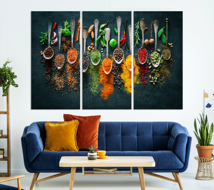 Add a Touch of Flavor to Your Kitchen with Our Large Spice Wall Art Canvas PrintA Decorative & Inspiring Decor Piece