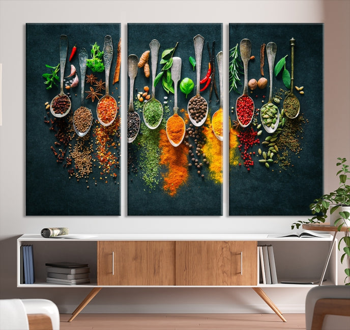 Add a Touch of Flavor to Your Kitchen with Our Large Spice Wall Art Canvas PrintA Decorative & Inspiring Decor Piece