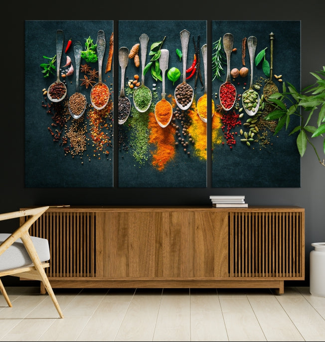 Add a Touch of Flavor to Your Kitchen with Our Large Spice Wall Art Canvas PrintA Decorative & Inspiring Decor Piece