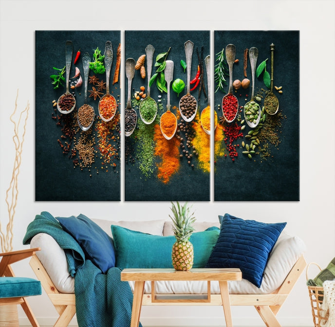 Add a Touch of Flavor to Your Kitchen with Our Large Spice Wall Art Canvas PrintA Decorative & Inspiring Decor Piece