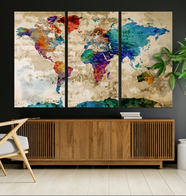 Add a Touch of Style & Function to Your Decoration with Our World Map Wall Art Canvas Print