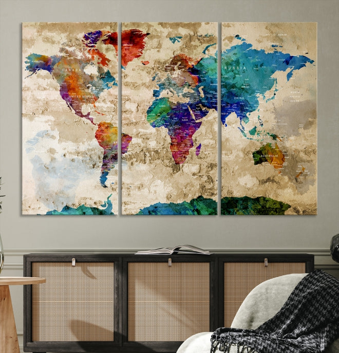 Add a Touch of Style & Function to Your Decoration with Our World Map Wall Art Canvas Print