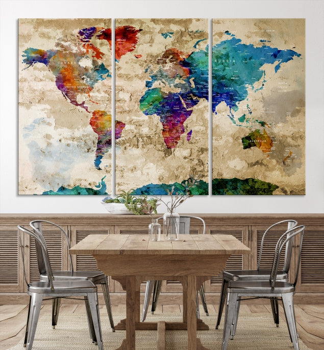 Add a Touch of Style & Function to Your Decoration with Our World Map Wall Art Canvas Print