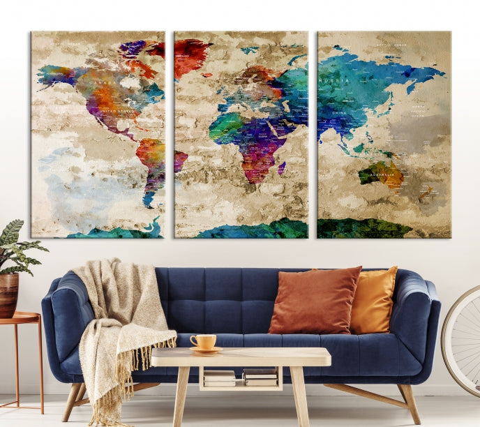 Add a Touch of Style & Function to Your Decoration with Our World Map Wall Art Canvas Print