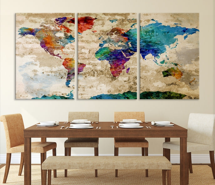 Add a Touch of Style & Function to Your Decoration with Our World Map Wall Art Canvas Print