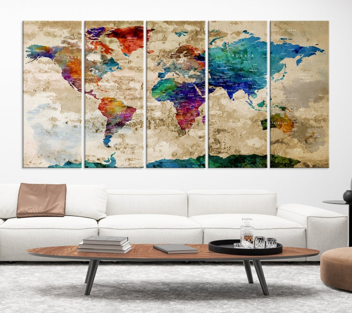 Add a Touch of Style & Function to Your Decoration with Our World Map Wall Art Canvas Print