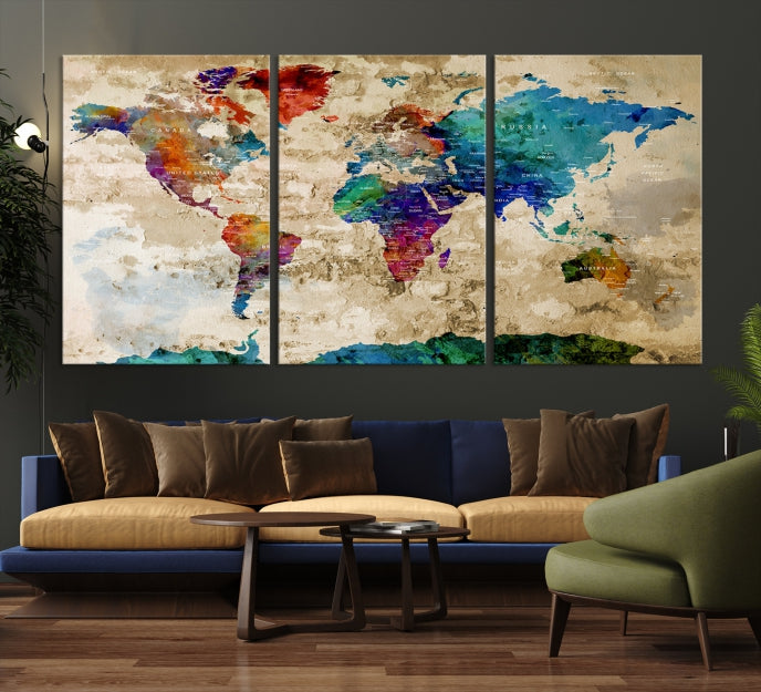 Add a Touch of Style & Function to Your Decoration with Our World Map Wall Art Canvas Print