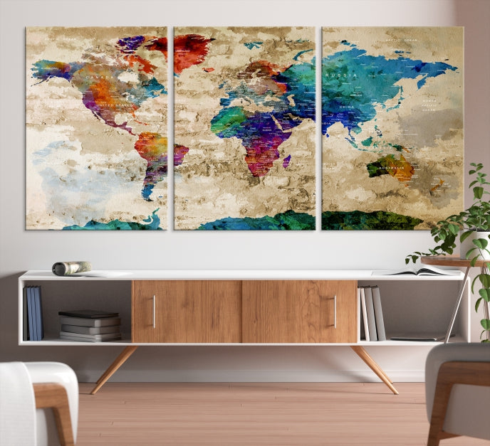 Add a Touch of Style & Function to Your Decoration with Our World Map Wall Art Canvas Print