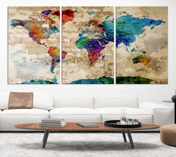 Add a Touch of Style & Function to Your Decoration with Our World Map Wall Art Canvas Print