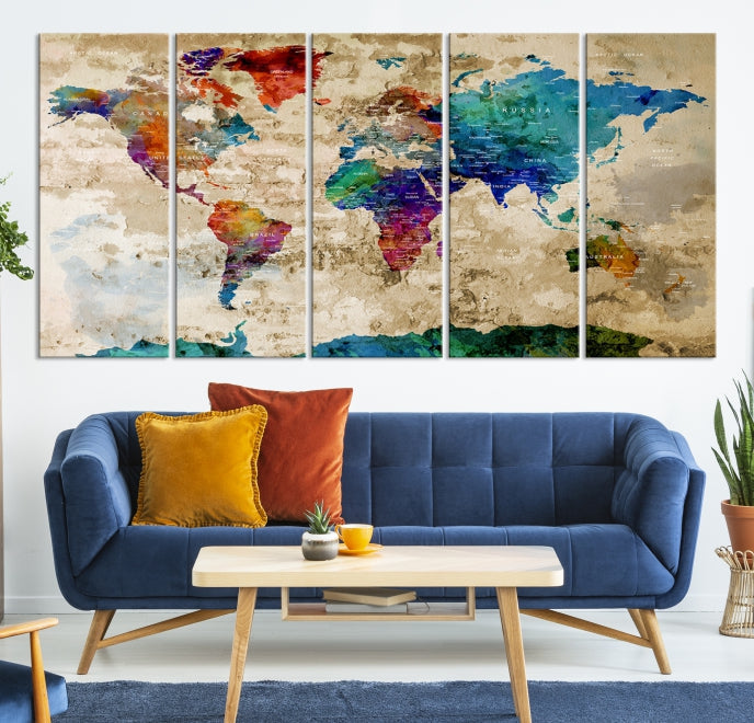 Add a Touch of Style & Function to Your Decoration with Our World Map Wall Art Canvas Print