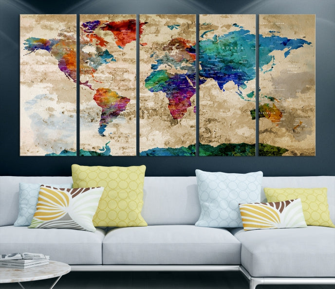 Add a Touch of Style & Function to Your Decoration with Our World Map Wall Art Canvas Print