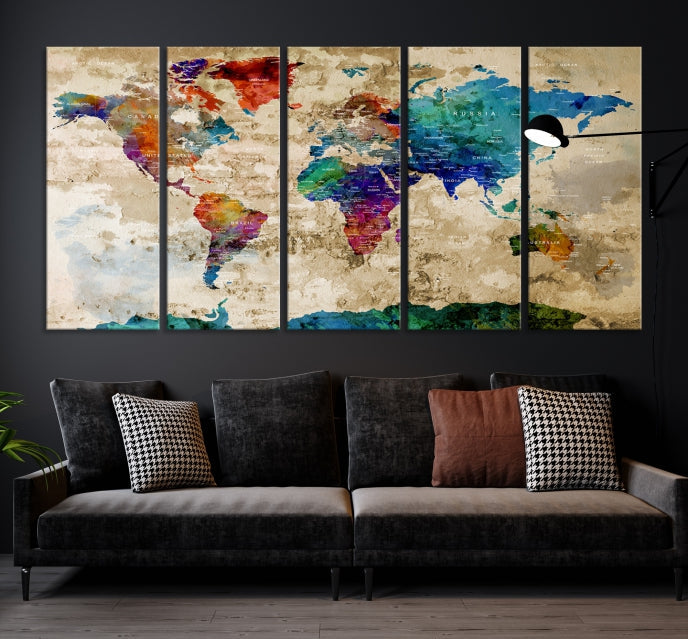 Add a Touch of Style & Function to Your Decoration with Our World Map Wall Art Canvas Print