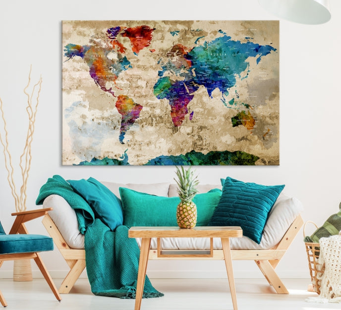 Add a Touch of Style & Function to Your Decoration with Our World Map Wall Art Canvas Print