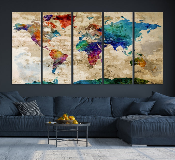 Add a Touch of Style & Function to Your Decoration with Our World Map Wall Art Canvas Print