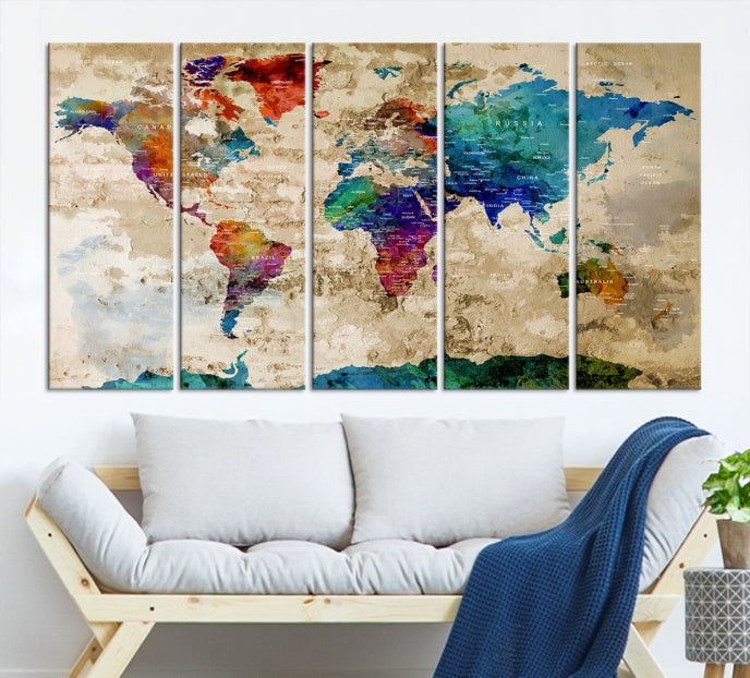 Add a Touch of Style & Function to Your Decoration with Our World Map Wall Art Canvas Print