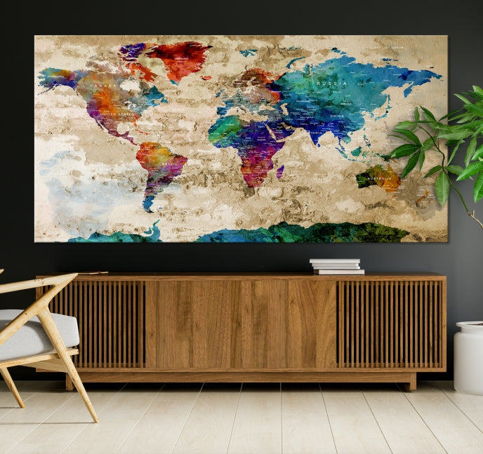 Add a Touch of Style & Function to Your Decoration with Our World Map Wall Art Canvas Print