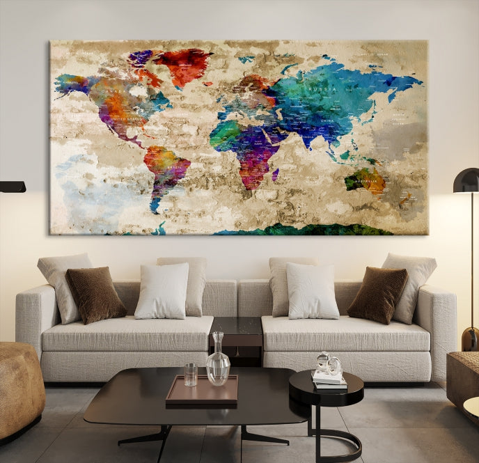 Add a Touch of Style & Function to Your Decoration with Our World Map Wall Art Canvas Print