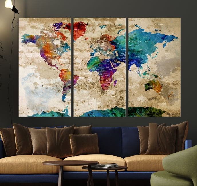 Add a Touch of Style & Function to Your Decoration with Our World Map Wall Art Canvas Print