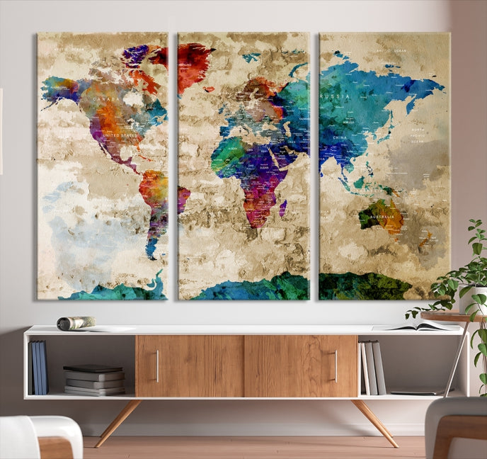 Add a Touch of Style & Function to Your Decoration with Our World Map Wall Art Canvas Print