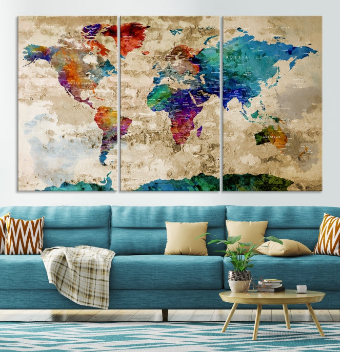 Add a Touch of Style & Function to Your Decoration with Our World Map Wall Art Canvas Print