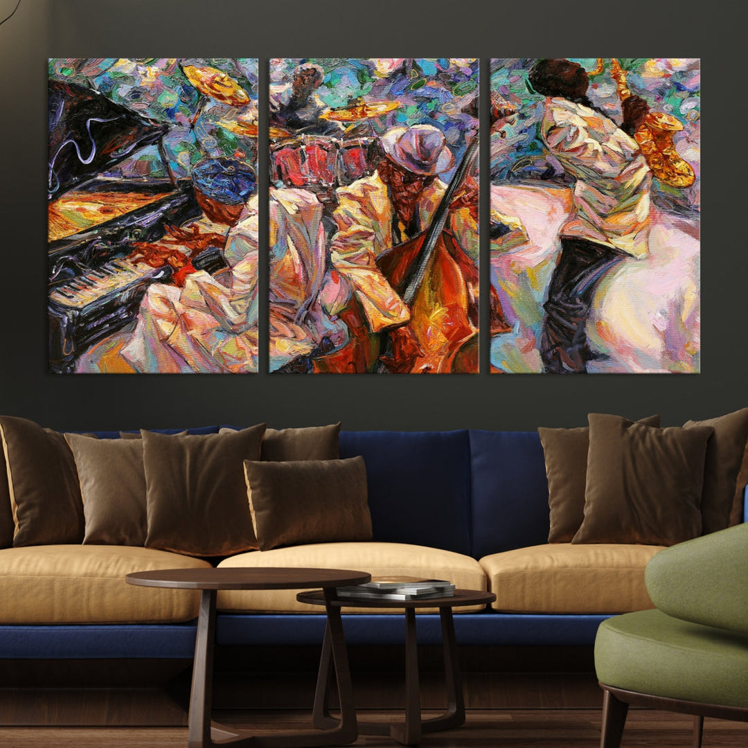 African American Jazz Music Wall Art Abstract Painting Modern Wall Decor