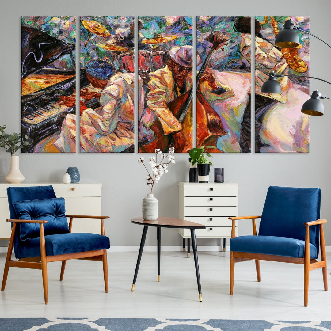 African American Jazz Music Wall Art Abstract Painting Modern Wall Decor