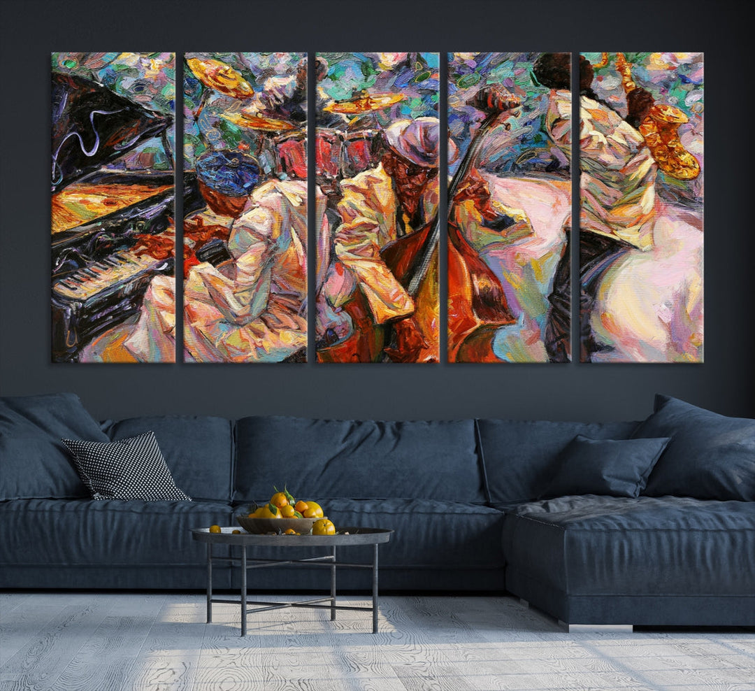 African American Jazz Music Wall Art Abstract Painting Modern Wall Decor