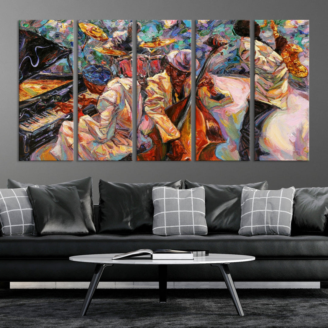 African American Jazz Music Wall Art Abstract Painting Modern Wall Decor