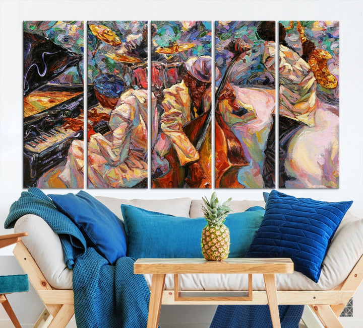 African American Jazz Music Wall Art Abstract Painting Modern Wall Decor