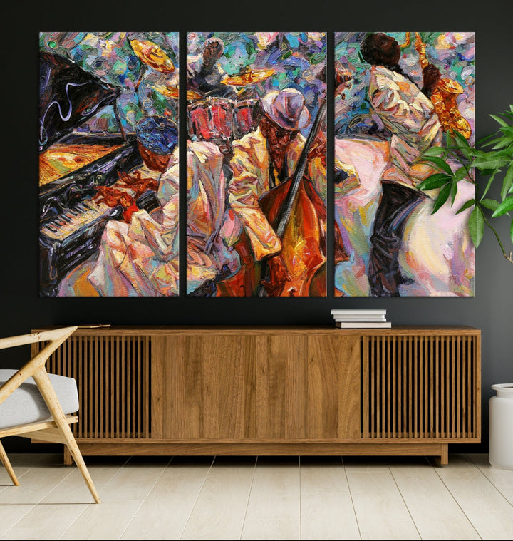 African American Jazz Music Wall Art Abstract Painting Modern Wall Decor