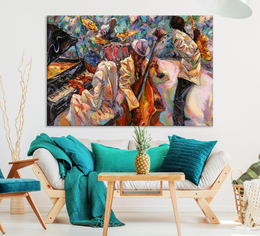 African American Jazz Music Wall Art Abstract Painting Modern Wall Decor