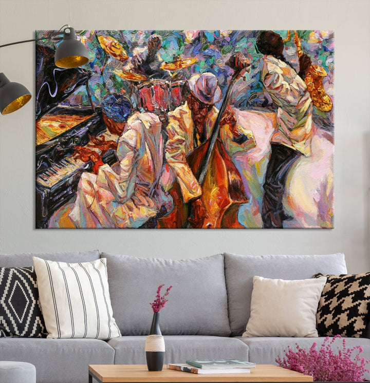 African American Jazz Music Wall Art Abstract Painting Modern Wall Decor