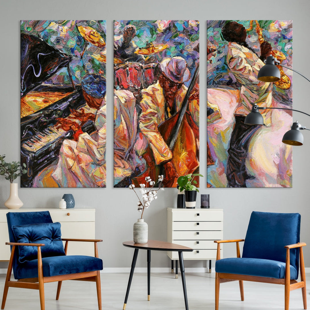 African American Jazz Music Wall Art Abstract Painting Modern Wall Decor