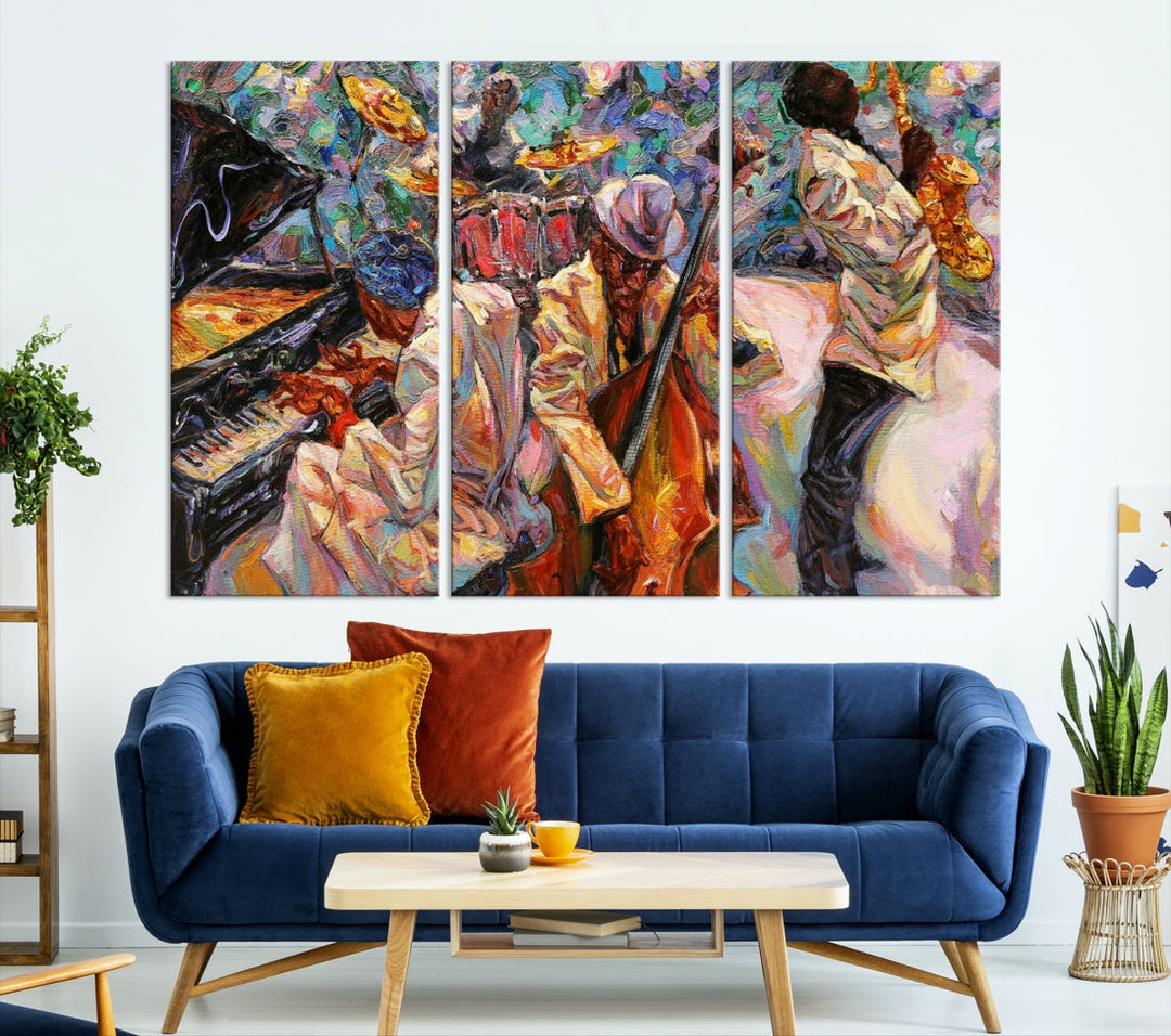 African American Jazz Music Wall Art Abstract Painting Modern Wall Decor