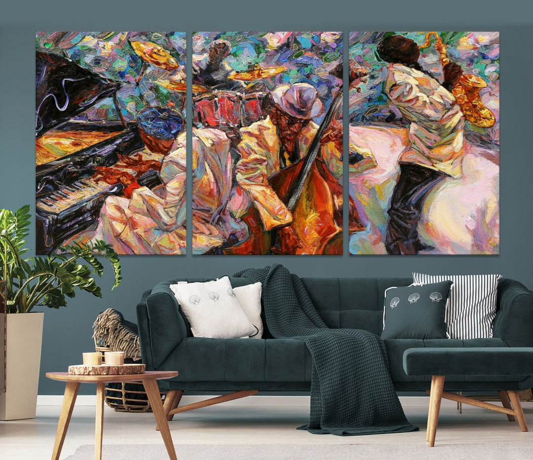 African American Jazz Music Wall Art Abstract Painting Modern Wall Decor