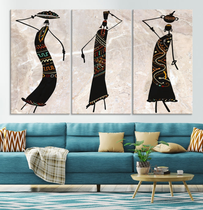 African Women Canvas Wall Art Print for Living Room or Office Decor